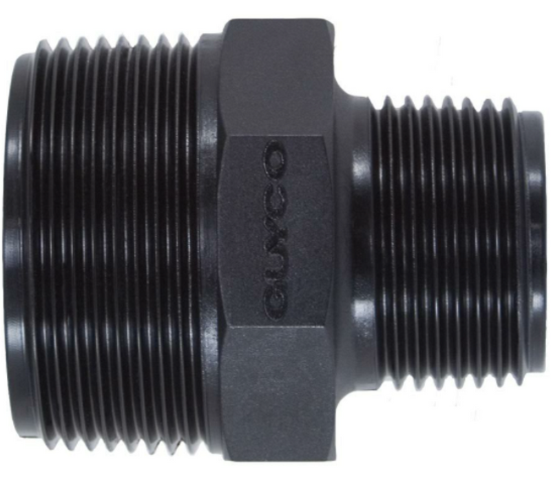 Poly Threaded Reducing Nipple 4" - 2 1/2" BSP (100mm x 65mm) Guyco Male x Male