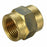 Brass Barrel Female Female Socket 1/2" BSP Thread 15mm