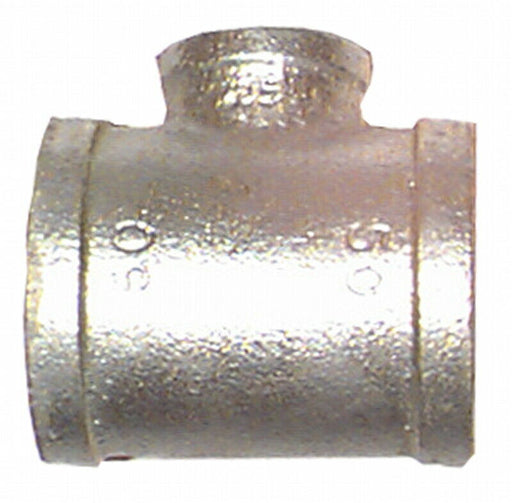 1 1/4" x 1/2" BSP Gal Mal Reducing Tee Female Thread Galvanised Malleable Steel