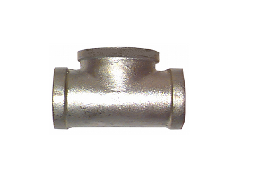 1 1/4" x 1 1/2" BSP Gal Mal Reducing Tee Female Thread Galvanised Malleable Steel