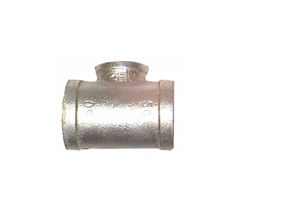 2 1/2" x 1" BSP Gal Mal Reducing Tee Female Thread Galvanised Malleable Steel