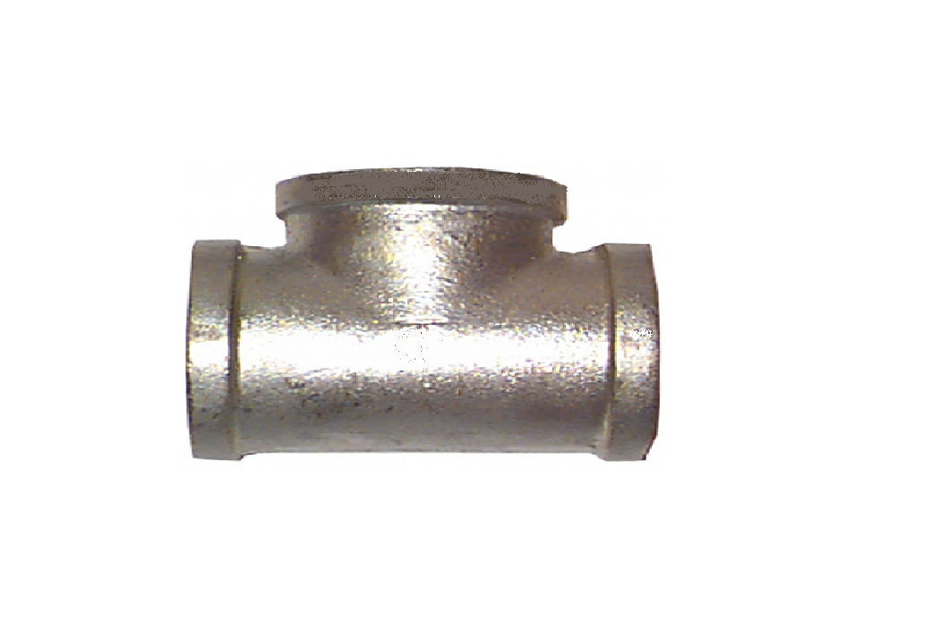 1/2" x 1" BSP Gal Mal Reducing Tee Female Thread Galvanised Malleable Steel