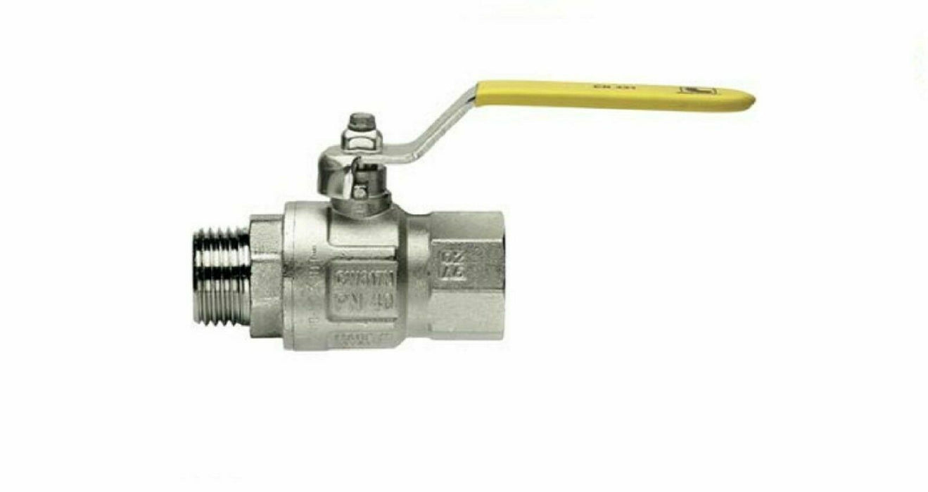 Ball Valve AGA Gas Approved 1/2" BSP (15mm) Male Female