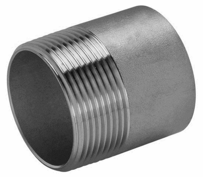 1/2" BSP (15mm) 316 STAINLESS STEEL TOE NIPPLE MALE THREAD WELD NIPPLE - 33mm LONG