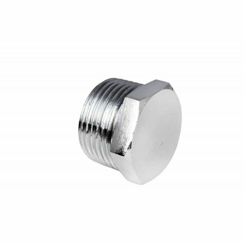 Brass Chrome Plated Hex Plug (15mm) 1/2" BSP Thread