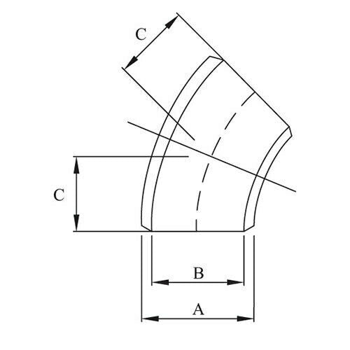 3" (80mm) Steel Buttweld Long Radius Elbow 45 Degree (SGP)