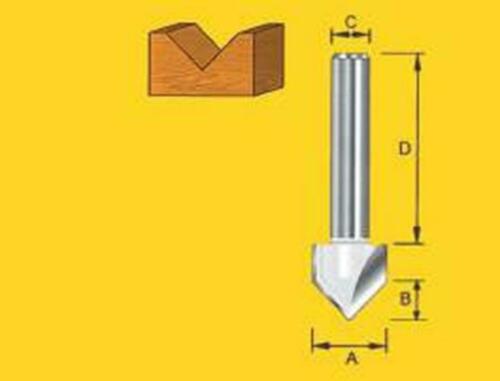 Edge & Face Forming Bit - 9.5mm V Grooving Router Bit - TruaCuT