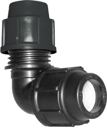 50mm x 50mm Plasson Metric Elbow Poly Pipe Irrigation Fitting