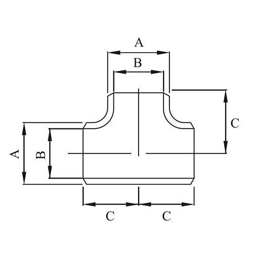 1/2" (15mm) Stainless Steel 316 Buttweld Equal Tee SCH10