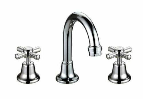 Monopoly Whitehall Tapware Basin Set Chrome Plated With Jumper Valves