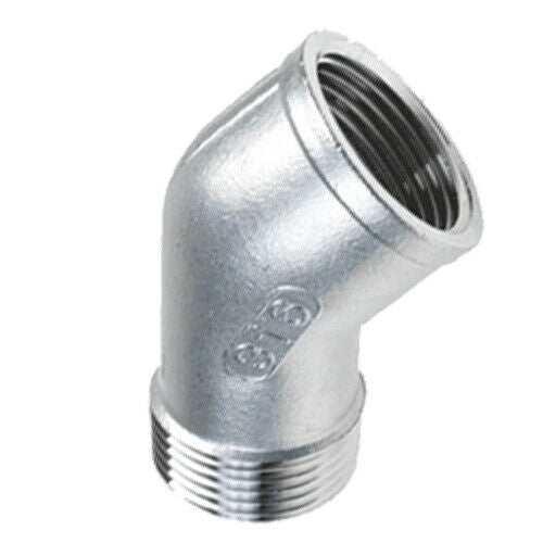 1/2" BSP 316 STAINLESS STEEL 45 DEGREE ELBOW MALE FEMALE 15mm