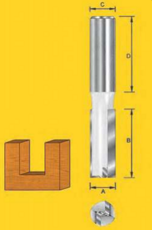 Router Bit - 10.0mm x 30.0mm Straight Bit - Two Flutes - (1/2") 12.7 x 38mm Shank HIGH PERFORMANCE